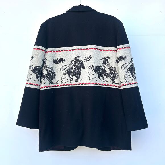 Vintage Maurizio Ramani Wool Oversized Women’s Horse Western Jacket Blazer Large - Picture 4 of 7